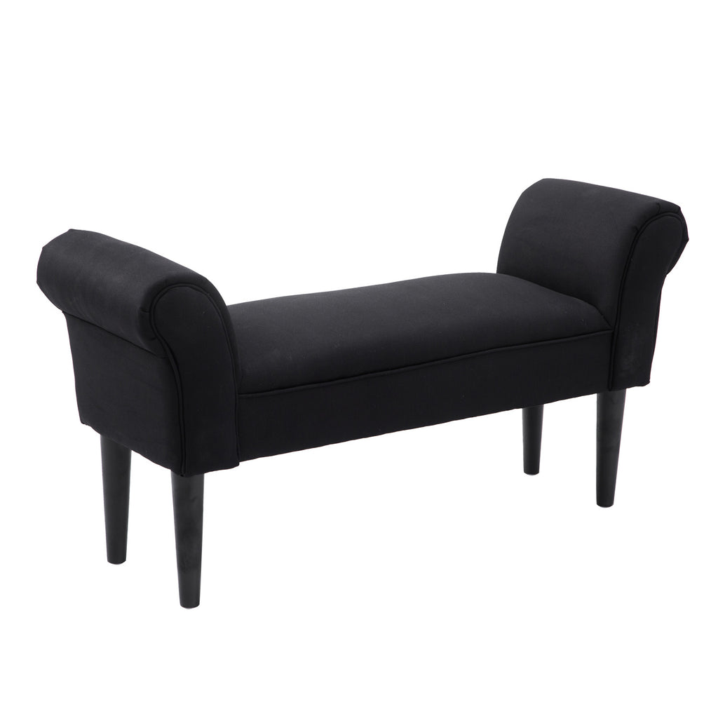 Sitzbank, Bettbank, zeitloses Design, weiche Polsterung, bis 130 kg, schwarz, 102 x 36 x 51 cm