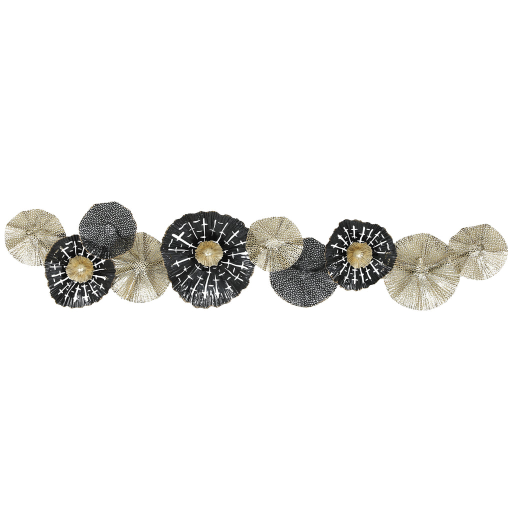 Wandbild, Wandschmuck mit Metallrahmen, moderner Stil, Schwarz+Gold