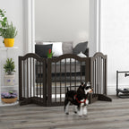 Hunde-Absperrgitter, 3 Paneele, klappbar, Massivholz und MDF, 154,5 x 29,5 x 61 cm, Kaffee