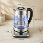 Elektrischer Wasserkocher, 1,7L Schnellkochender 2200W Wasserkocher mit UK Strix Thermostat, Teesieb, Warmhaltefunktion