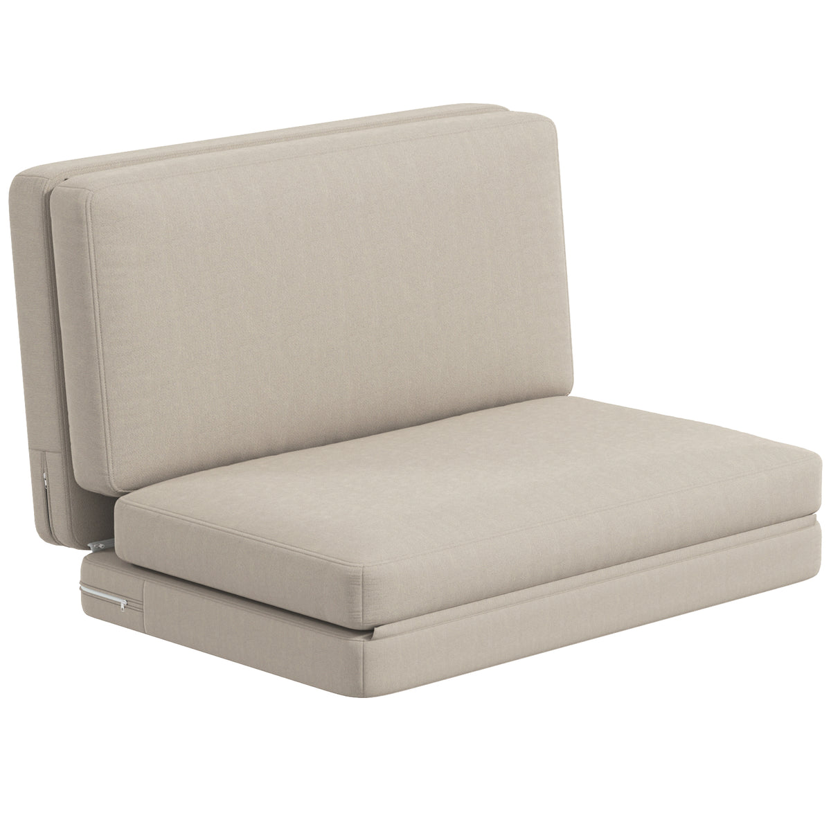 2-in-1 faltbarer Relaxsessel, G?stematratze, teilbar, 120 cm breit, Beige