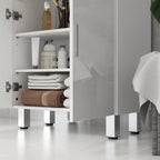 Badezimmerschrank, Badkommode, 2 Schubladen, verstellbares Regal, Holz, Weiß