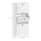 Schuhschrank, Schuhregal, 3 Klappf?cher, verstellbar, Spanplatte, Wei?