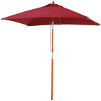 2m Tilting Wooden Pole Parasol - Wine Red
