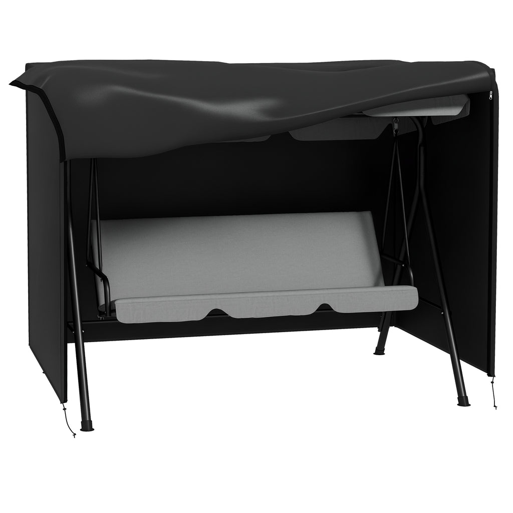 205 x 124cm Three-Seater Swing Chair Protective Cover Black