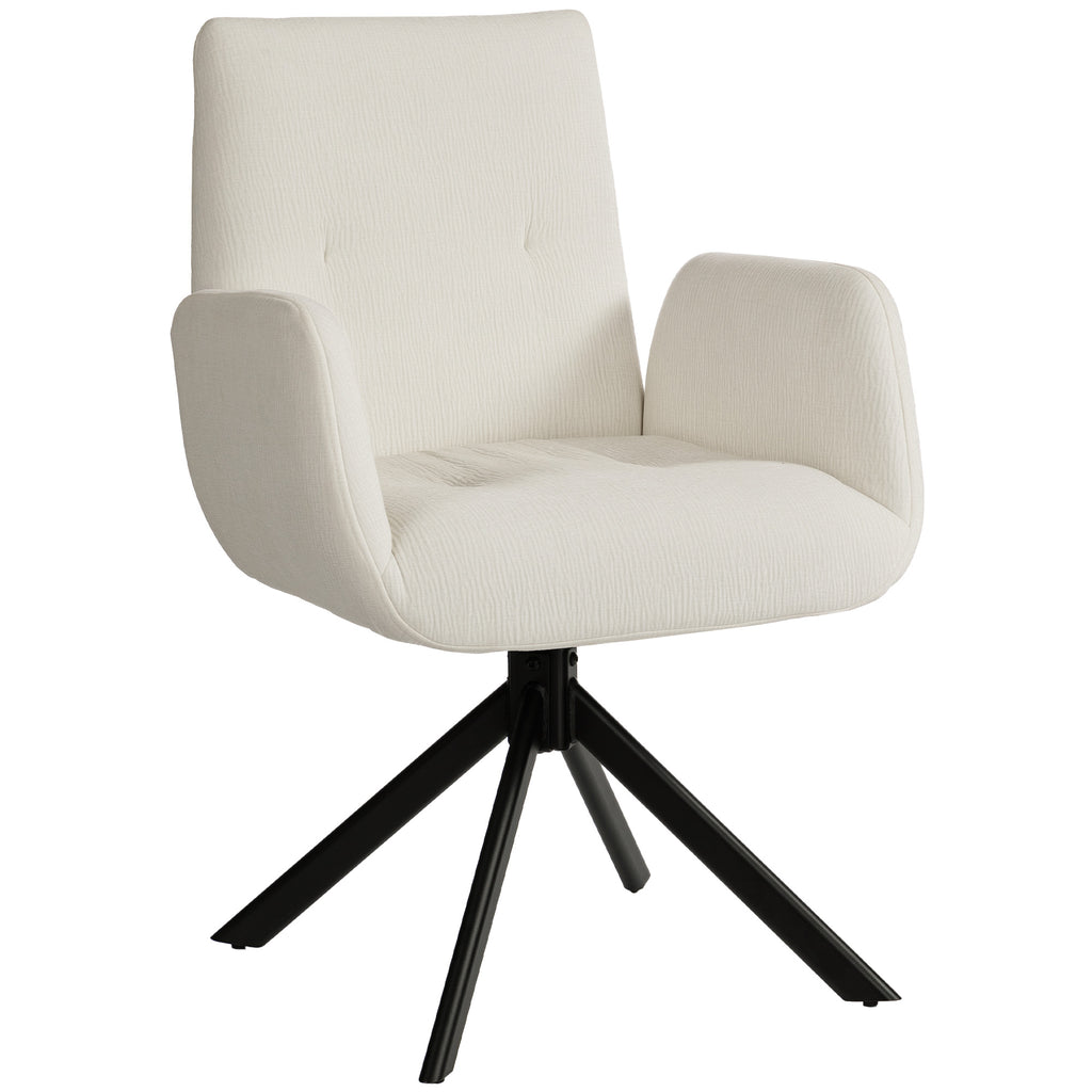 Polstersessel, Akzentsessel, modernes Design, drehbar, bis 120 kg, Cremeweiß