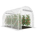 Polytunnel-Gewächshaus, begehbares Gewächshaus mit verzinktem Stahlrahmen und UV-beständiger PE-Abdeckung, transparent