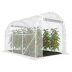 Polytunnel-Gewächshaus, begehbares Gewächshaus mit verzinktem Stahlrahmen und UV-beständiger PE-Abdeckung, transparent