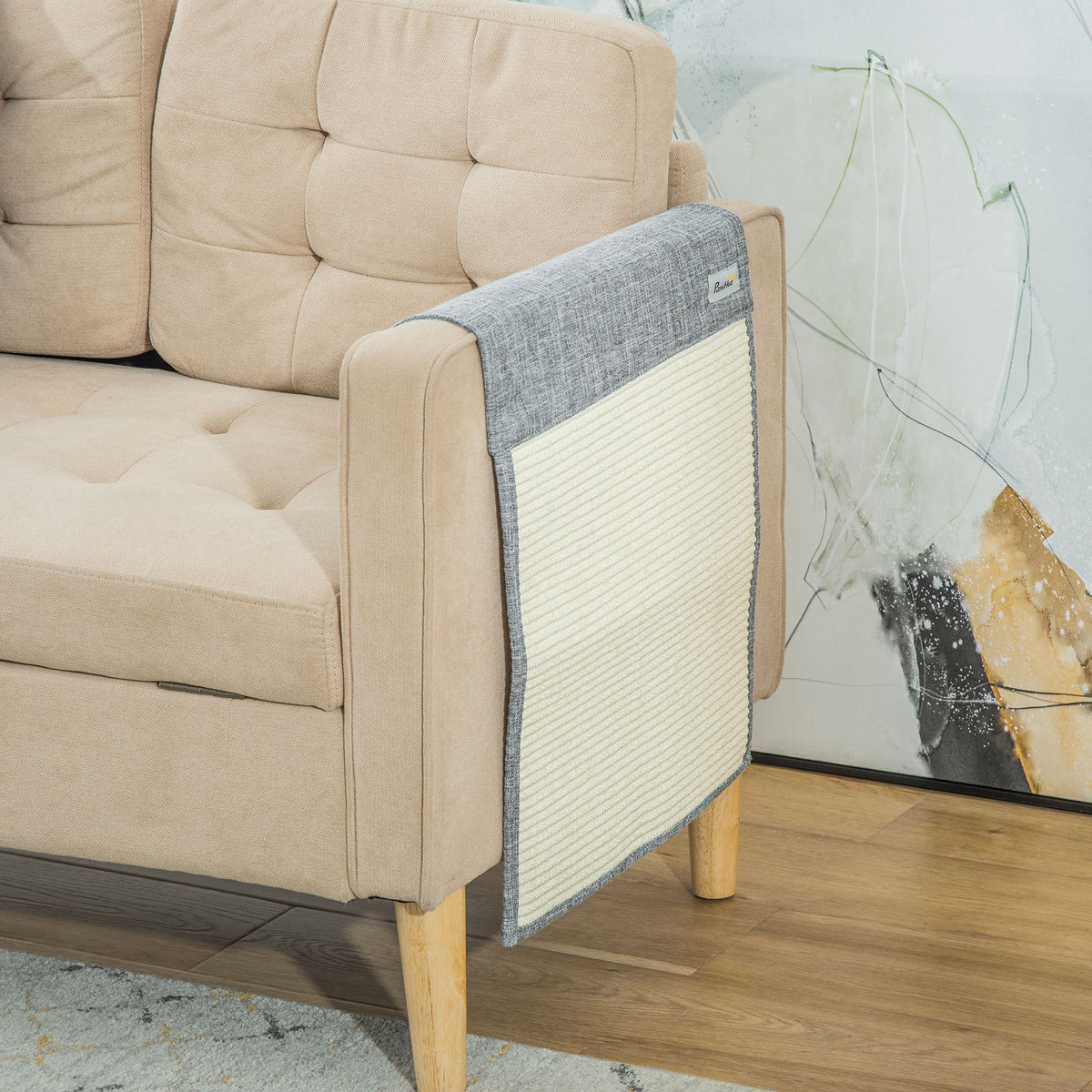  Kratzmatte Katze 2er Set 130 x 45 cm Sisal Kratzbrett Katzenkratzbretter Katzenkratzmatte Kratzschutz für Sofa Möbel Tür Grau