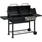Gasgrill BBQ-Grill, inkl. Thermometer, Warmhalteplatten, 161 x 54 x 103 cm, Schwarz + Silber