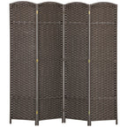 4-teiliger Raumtrenner, Faltbarer Sichtschutz, Sichtschutzwand f¨¹r Wohnzimmer, Schlafzimmer, Homeoffice, Braun