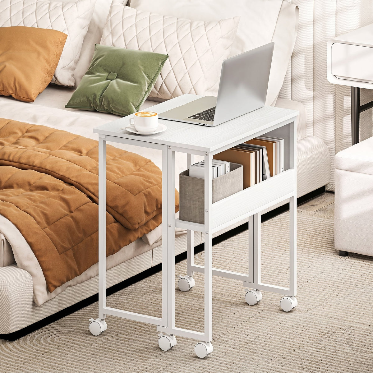 63 cm Drop Leaf Writing Work Desk - White