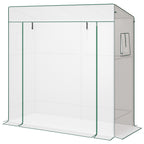 Tomatengewächshaus Rolltor Netzfenster 196 x 77 x 197 cm Weiß