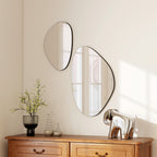 Set of 2 Pebble-Shaped Wall Mirror - Black