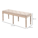 Sitzbank Vintagedesign Vintagebank, Knopfheftung, gedrechselte Beine, Shabby Chic, Creme + Wei?