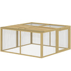 Wooden Folding Rabbit Hutch, for 2-3 Rabbits - Natural Wood
