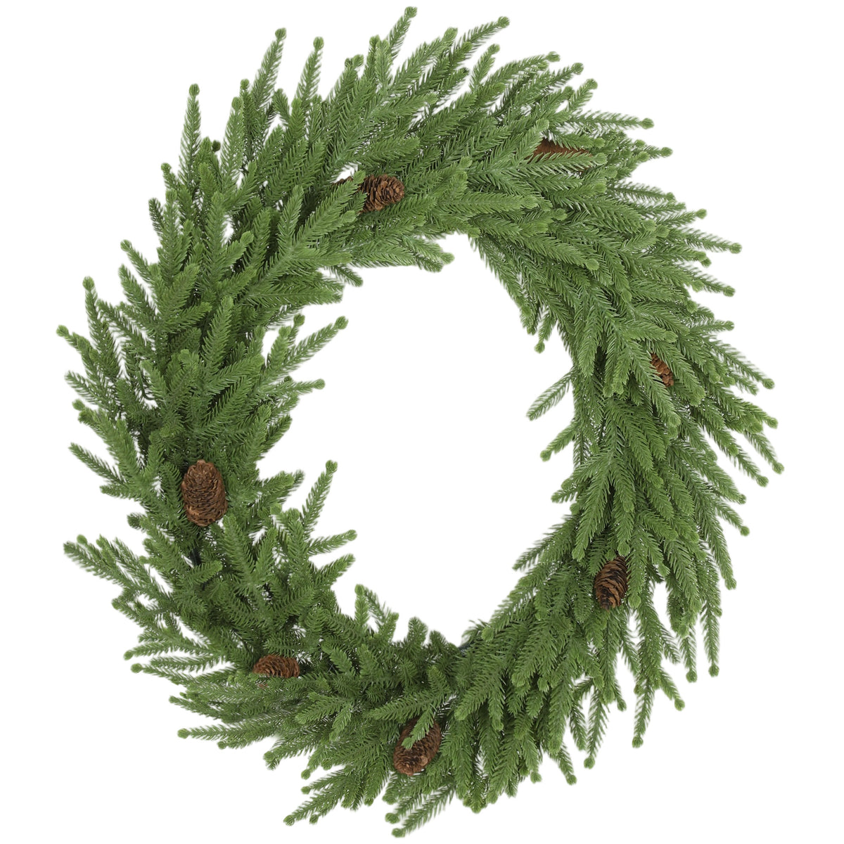 Weihnachtskranz mit Zapfen, Türkranz Künstlicher Weihnachtskranz für Tür Grün, Ø60 x 15 cm