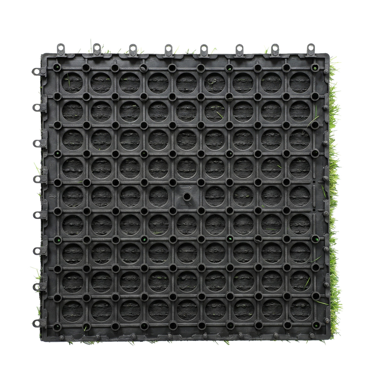 22er Set Kunstrasen Fliesen 30x30 cm Rasenfliesen mit Drainagesystem, 2m² Rasenteppich Kunststoff Grasmatte