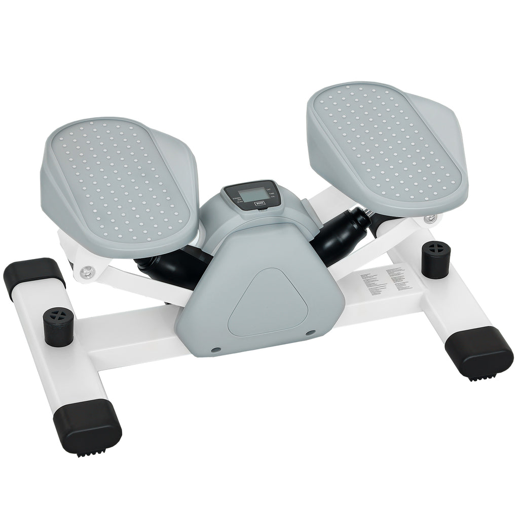 Mini-Stepper, Step-Maschine f¨¹r Workouts und Fitness-¨¹bungen, mit LCD-Monitor und rutschfesten Pedalen, Grau