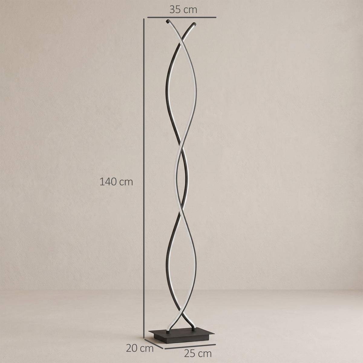 LED Stehlampe Dimmbar 144 cm Stehleuchte mit Fußschalter Schwarz