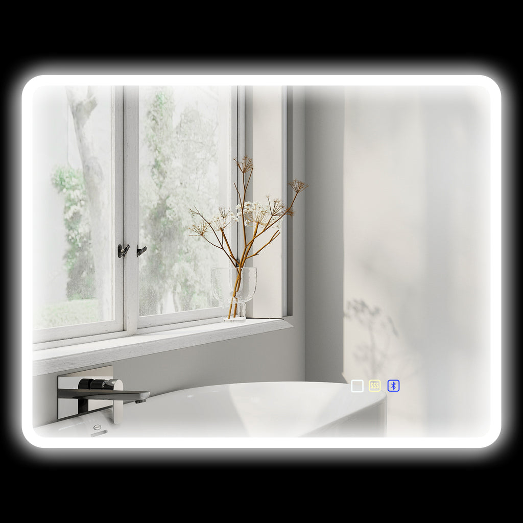 LED-Badezimmerspiegel, Bluetooth-Funktion, anpassbares Licht, Antibeschlag-Funktion