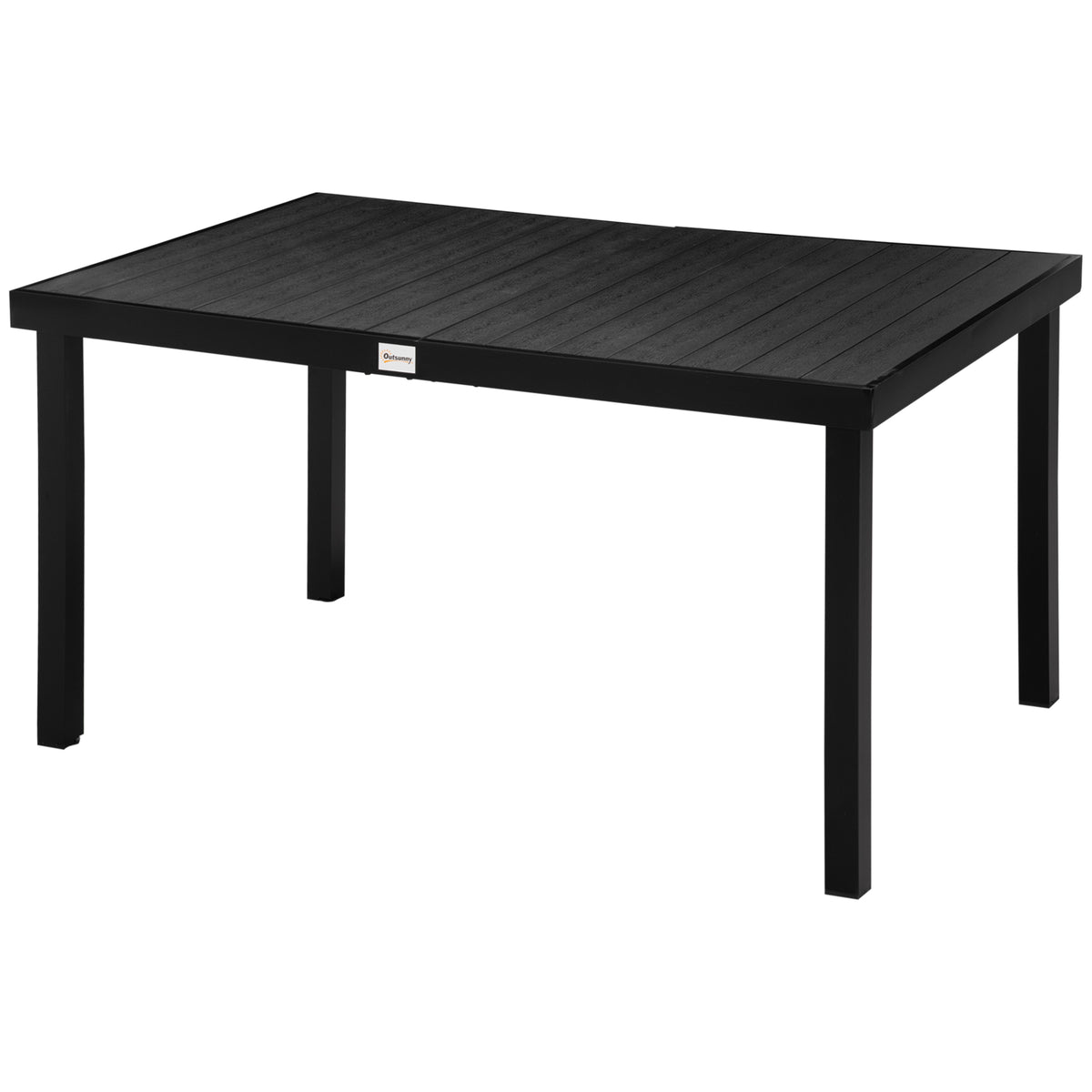 Gartentisch für 6 Personen Esstisch Aluminiumtisch Gartenmöbel Loungemöbel pflegeleicht Kunststoff Schwarz 140 x 90 x 74 cm
