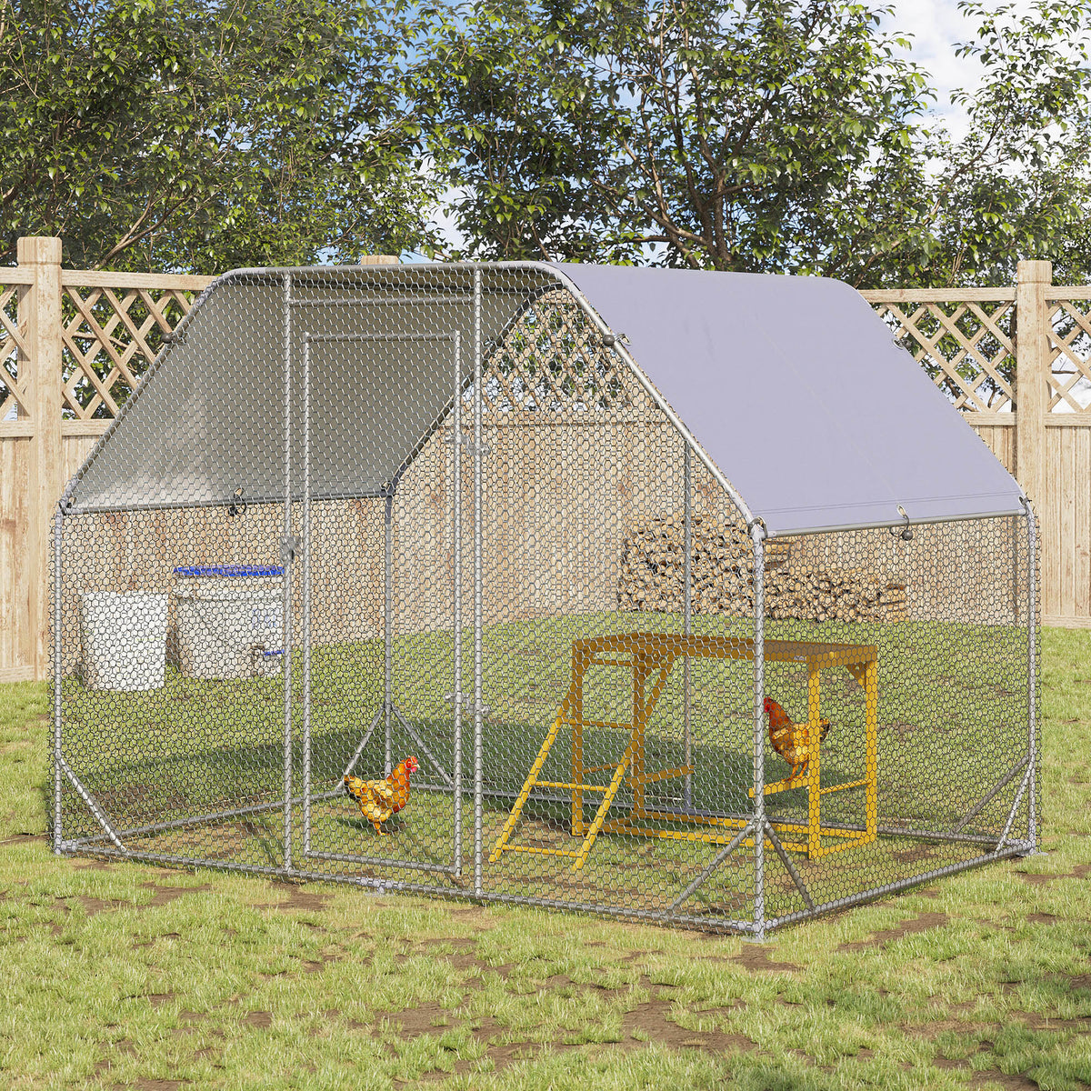 H¨¹hner-Spielger¨¹st mit Schaukeln und Leiter, f¨¹r 3-4 H¨¹hner, H¨¹hner-Kletterger¨¹st aus Holz