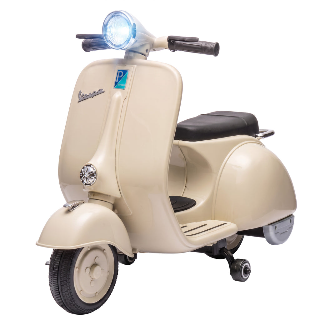 Elektro Motorrad Kinder VESPA 6V Elektromotorrad Lithium-Akku Weiß
