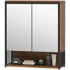 H?ngender Spiegelschrank f¨¹r Badezimmer, Badschrank aus MDF, Spanplatte, Braun