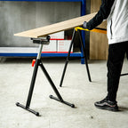 Rollenbock, Rollenauflage, Höhenverstellbares Arbeitsbock, Rollenständer, Hiflsbock, Stützbock, bis 90 kg, Metall, Schwarz, 44 x 50 x 68-110 cm