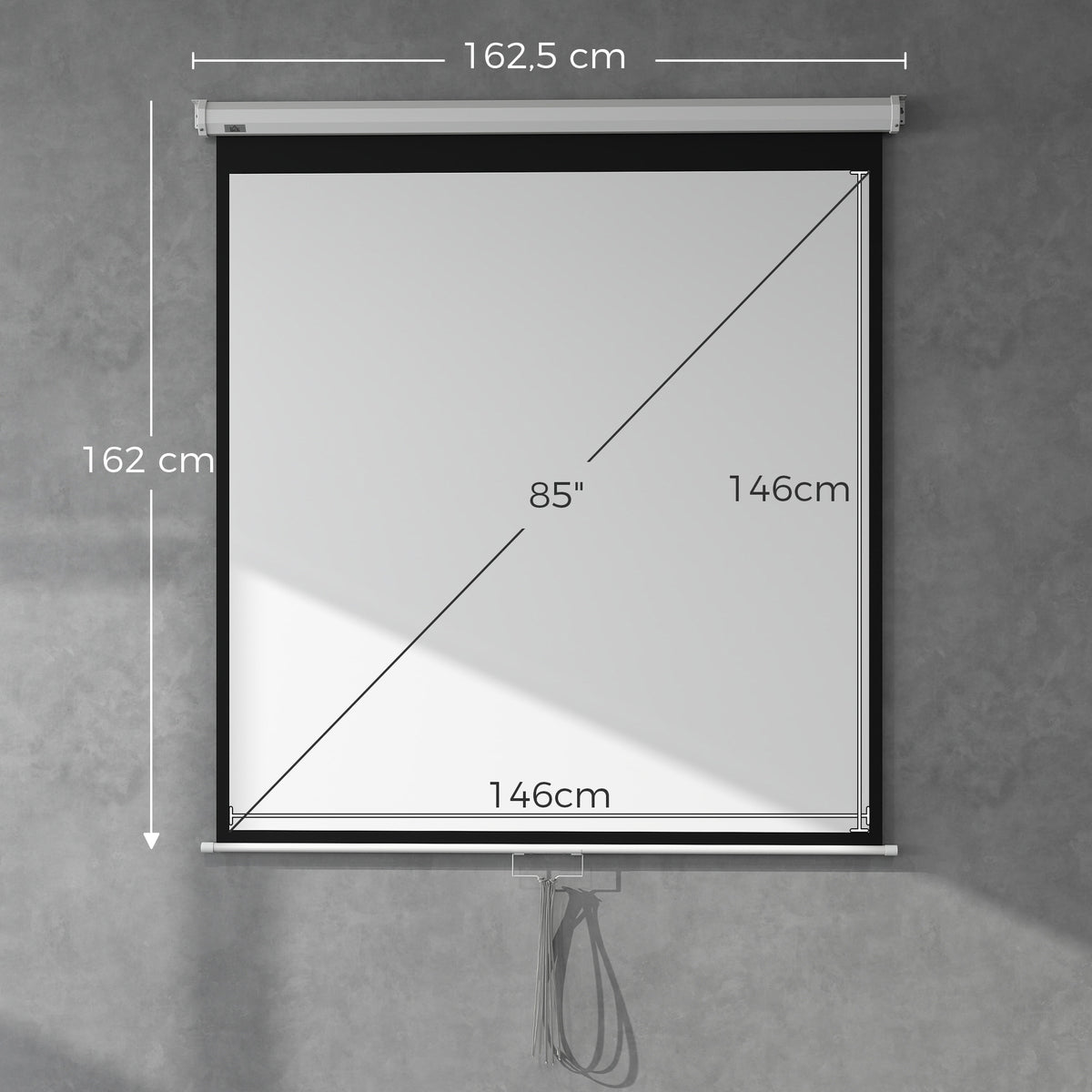 Beamer Leinwand 152 x 152 cm 85 Zoll 1:1 HD 4K Projektionsleinwand f¨¹r Heimkino B¨¹ro-Pr?sentationen