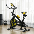 Exercise Bike, Indoor Stationary Bike, Cycling Machine with Adjustable Seat and Resistance for Home Gym Workout, Yellow