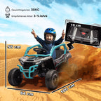 12V Elektrisches Gel?ndefahrzeug f¨¹r Kinder, Fernbedienung, LED-Lichter, Musik, Hupe, f¨¹r Kinder von 3-8 Jahren, Blau