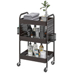 Mehrzweckwagen Rollwagen K¨¹chenwagen, 3 Regale, 4 Rollen, 53,5 cm x 30,5 cm x 75 cm, Schwarz