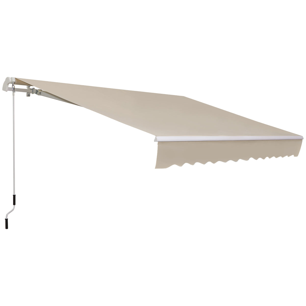 Gelenkarmmarkise Verstellbare Klemmmarkise Terrassenmarkise 3,95 x 3m Sonnenschutz mit Kurbel, Balkonmarkise, Beige