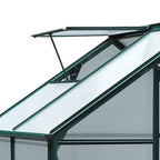 Gewächshaus mit Dachfenster Aluminium Treibhaus 190 cm x 132 cm x 201 cm Grün + Transparent