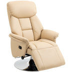 Relaxsessel, Liegefunktion, Lederoptik, Fu?st¨¹tze, bis 150 kg, 78 x 80 x 109 cm, Beige