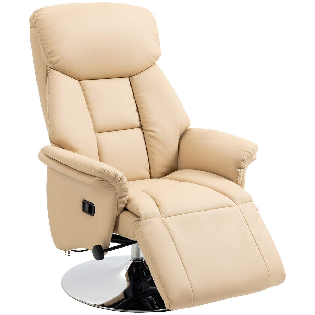 Relaxsessel, Liegefunktion, Lederoptik, Fu?st¨¹tze, bis 150 kg, 78 x 80 x 109 cm, Beige