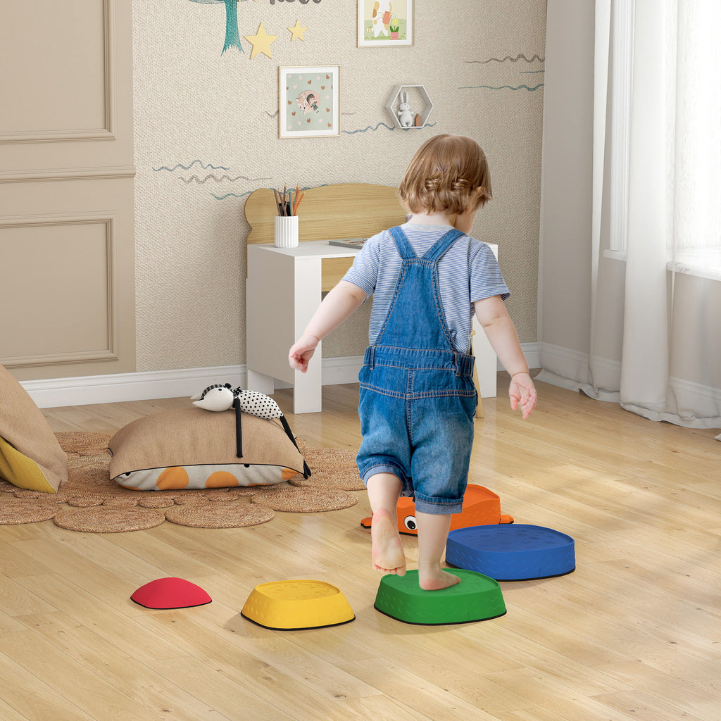 5PCS Sensory Stepping Stones for Toddlers, Frog-Shaped Kids Stepping Stones Set with Anti-Slip Edging for Ages 2-8