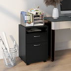 Rollcontainer Schubladencontainer Container, 1 Fach, 1 Regal, 1 Schublade, 40 cm x 3 cm x 60 cm, Schwarz