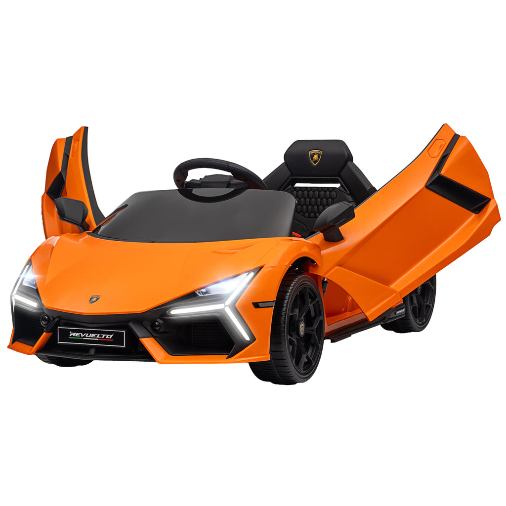 Elektroauto f¨¹r Kinder von 3-5 Jahren, sanfter Antrieb, fernsteuerbar, mit Hupe, Kunststoff und Metall, Orange