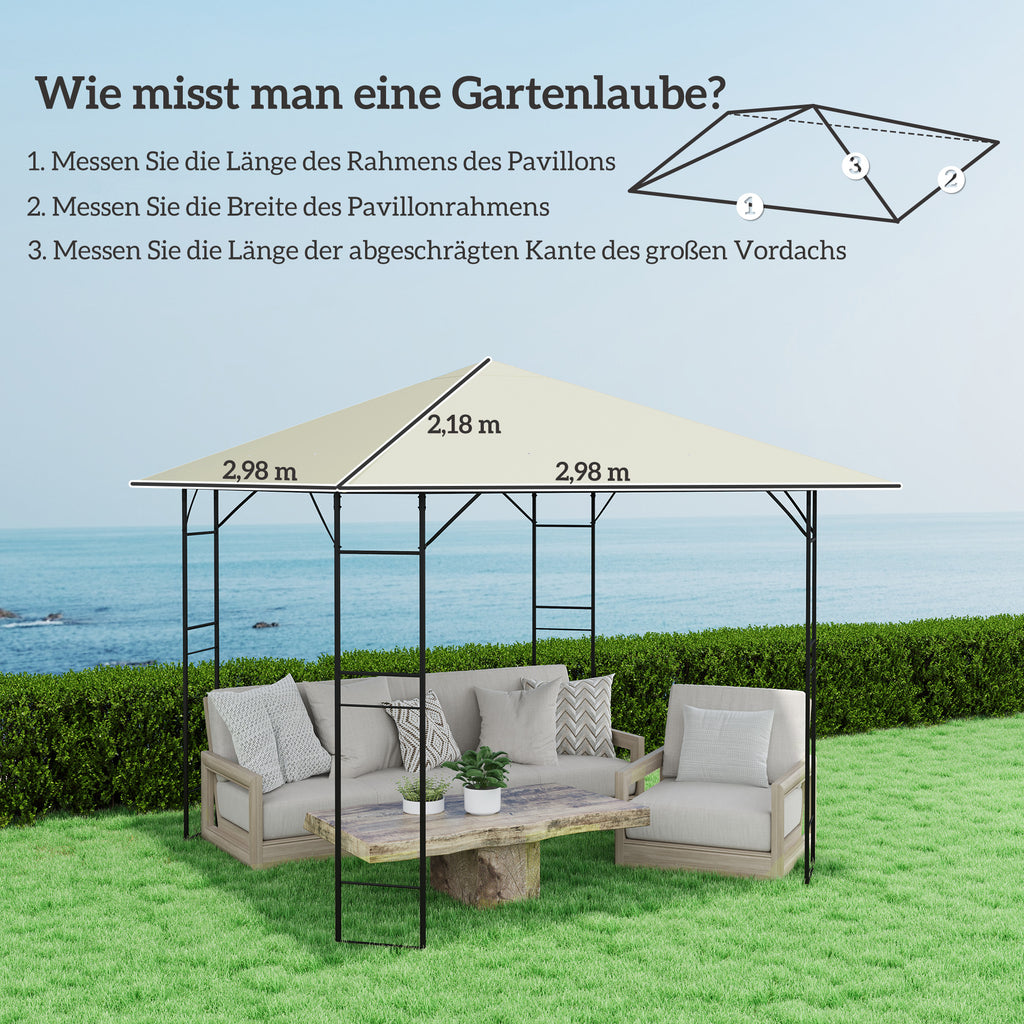 3 x 3(m) Gazebo Canopy Replacement, for 01-0867 - Cream