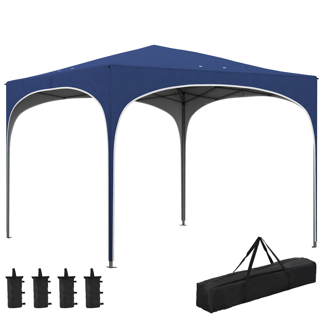 Faltpavillon, h?henverstellbar, Metallst¨¹tzen, robuste Plane, inkl. Tragetasche, 2,95 x 2,95 x 2,55m, Dunkelblau