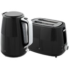 Wasserkocher- und Toaster-Set, 1,7 L, verschiedene Funktionen, Edelstahl, Schwarz