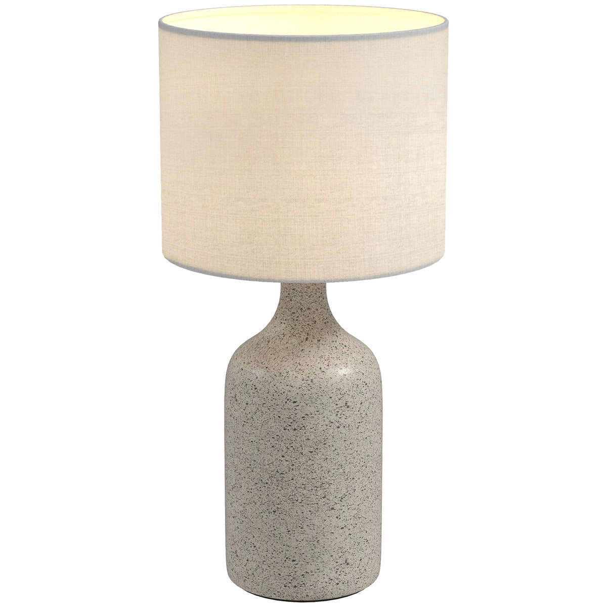 Tischlampe Tischleuchte, Nachttischlampe Schreibtischlampe mit Keramiksockel, Leinenschirm, 22x22x45 cm Sandbraun+Weiß