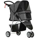 Hundewagen Hundebuggy klappbar für Hunde & Katzen bis 10 kg 75 x 45 x 97 cm Dunkelgrau