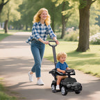 2 in 1 Baby Ride on Push Car Mercedes-Benz C-Class Licensed Walker Foot to Floor Push-Along with Removable Handle, Black