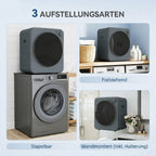 Mini Wäschetrockner 4 kg 5 Programme 800W/400W Freistehend Grau