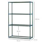 70L x 27W x 110H cm Modern Plant Stand Set of 2, 4-Tier Planter Holder with Steel Frame, Outdoor Flower Display Rack for Potted Plants Balcony Décor, Green