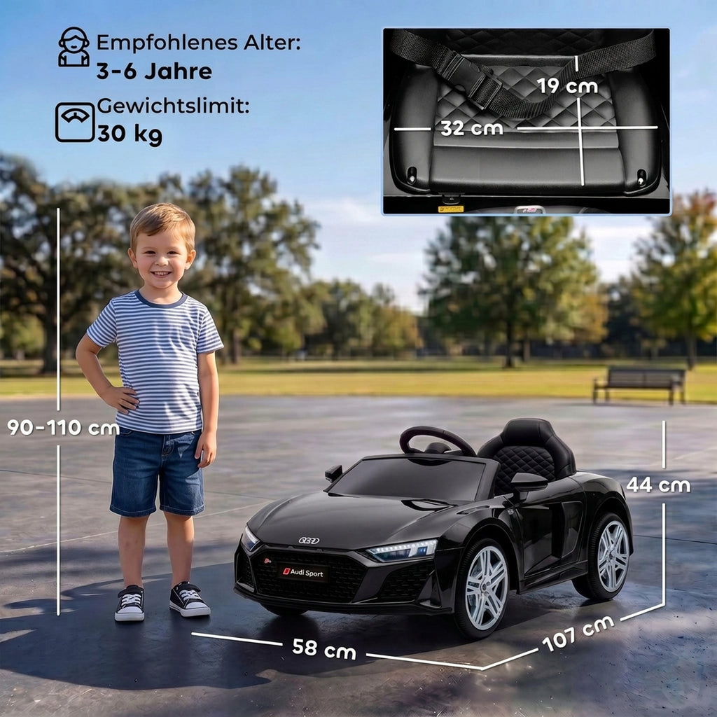 Kinder Elektroauto Audi R8 12V Kinderauto Fernbedienung Schwarz